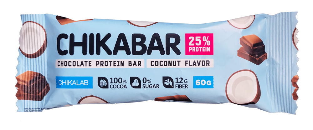 Протеиновый батончик в шоколаде Chikabar 60г кокос