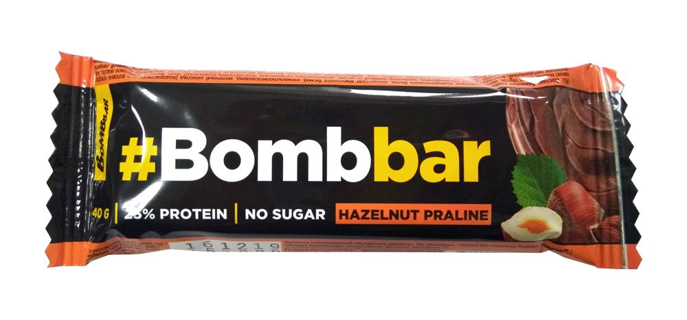 Bombbar Батончик глазированный 40 гр (Фундучное пралине)