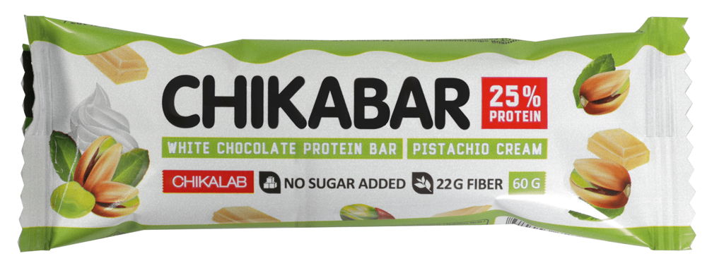 Протеиновый батончик в шоколаде Chikabar 60г фисташковый крем